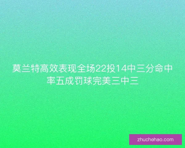 莫兰特高效表现全场22投14中三分命中率五成罚球完美三中三