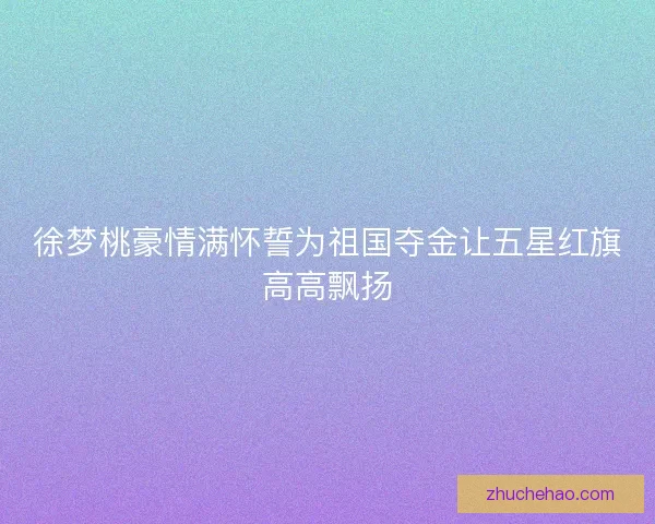 徐梦桃豪情满怀誓为祖国夺金让五星红旗高高飘扬